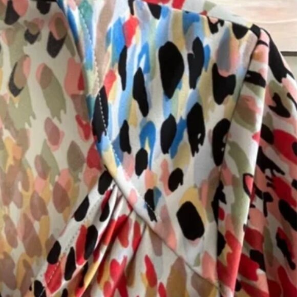 Maggy London Watercolour Print Wrap Dress - Picture 8 of 11